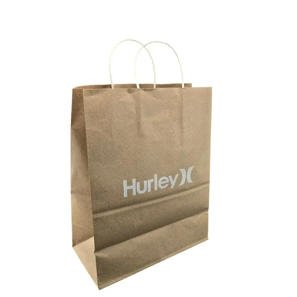 Hurley Eco-Friendly Recycled Brown Paper Shopping Bag With Handles VR1032